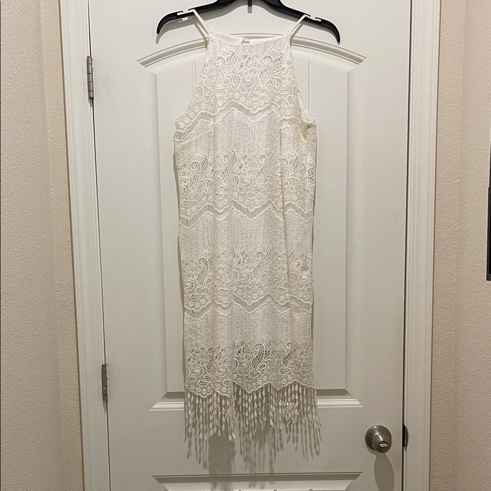 Monteau White Lace Dress